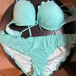 PINK Victoria's Secret Aqua Bikini Set
